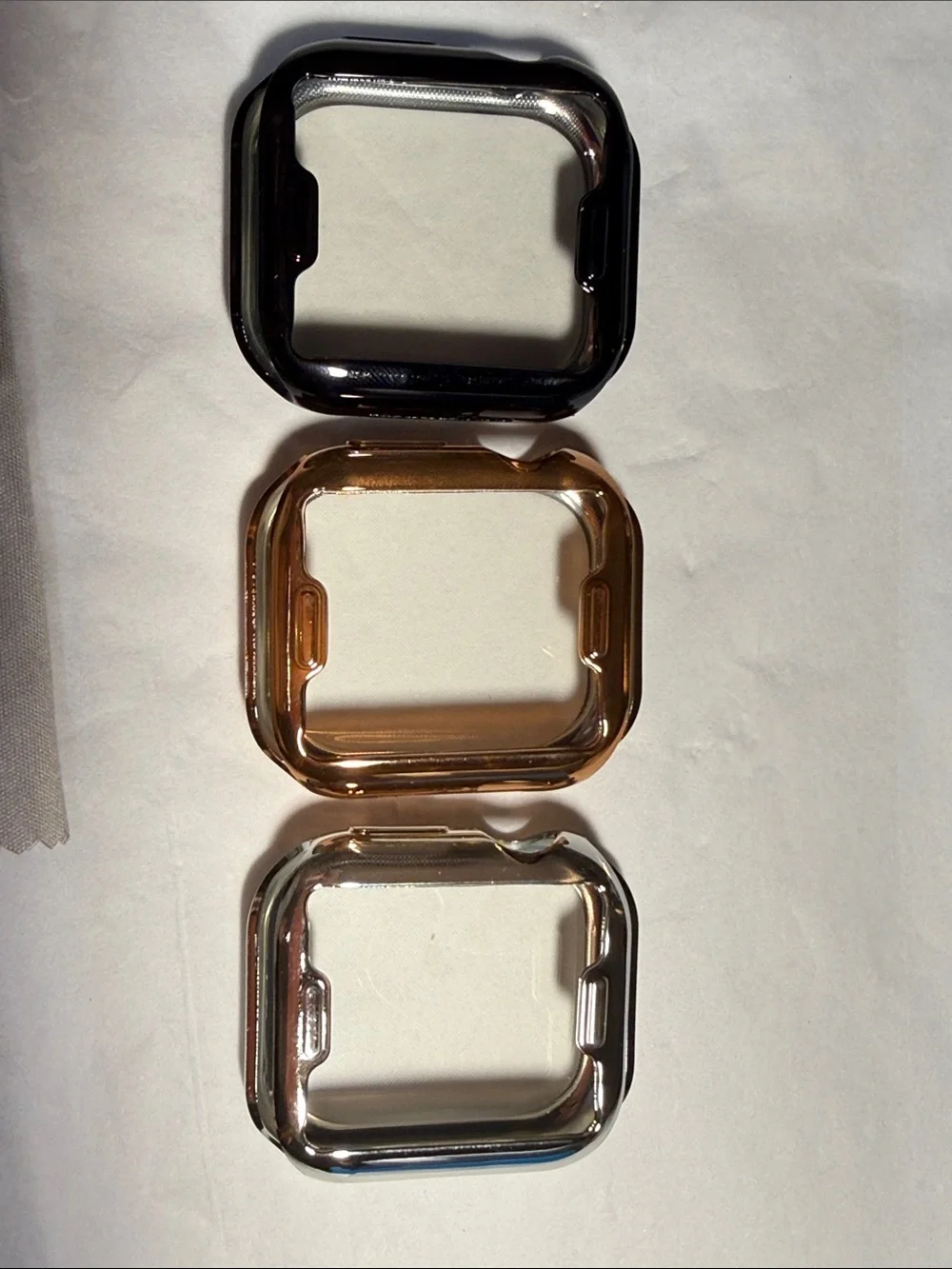 Protective 42mm Watch Case Covers with Cleaning Cloth- Black, Rose Gold, Silver